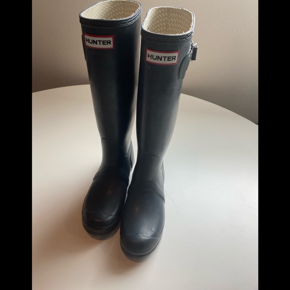 Hunter Boots Dark Navy Size 7 - Picture 1 of 8